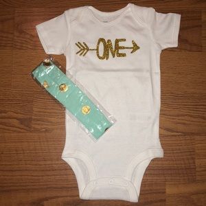 Brand new!! CARTERS ONE 1st birthday onesie 12MO